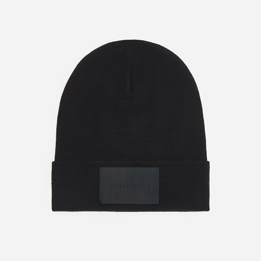 Reserved - Dzianinowa czapka z naszywką - Czarny Reserved ONE SIZE Reserved wyprzedaż