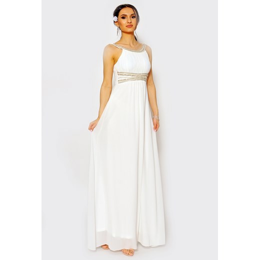 Elegancka sukienka ślubna, zdobiona perełkami. Model: IP-5159 Sukienkimm 38(M) M&M Studio Mody