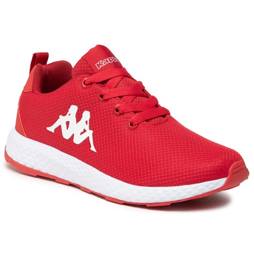 Czerwone buty sportowe damskie Kappa sneakersy sznurowane na płaskiej podeszwie z tworzywa sztucznego 