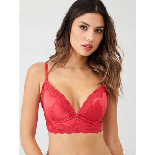 BOUX AVENUE MALINOWY BIUSTONOSZ Z KORONKĄ 70E 70E Boux Avenue 70E promocyjna cena OFF&OFF