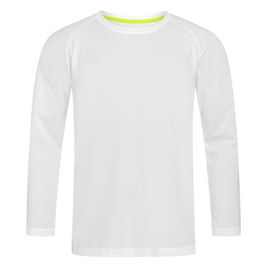 Longsleeve Sportowy, Koszulka, T-shirt z Długim Rękawem, Biały, ACTIVE-DRY Poliester TSJNPLST8420LSwhite ze sklepu JegoSzafa.pl w kategorii T-shirty męskie - zdjęcie 111498570