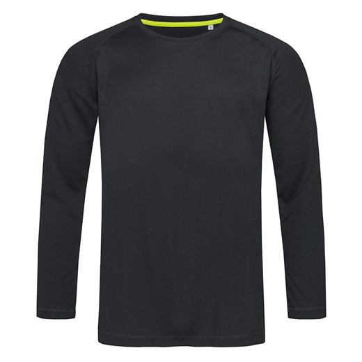 Longsleeve Sportowy, Koszulka, T-shirt z Długim Rękawem, Czarny, Raglanowe Rękawy TSJNPLST8420LSblackopal ze sklepu JegoSzafa.pl w kategorii T-shirty męskie - zdjęcie 111498572