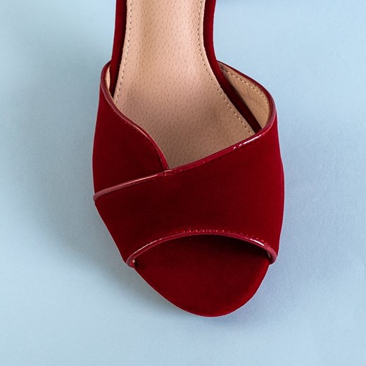 Czerwone damskie sandały na słupku Idela - Obuwie Royalfashion.pl 40 royalfashion.pl