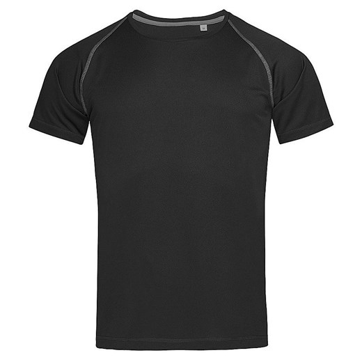 Koszulka T-shirt, Czarna, Sportowa, ACTIVE-DRY Poliester, Raglanowe Rękawy TSJNPLST8030blackopal ze sklepu JegoSzafa.pl w kategorii T-shirty męskie - zdjęcie 111502763