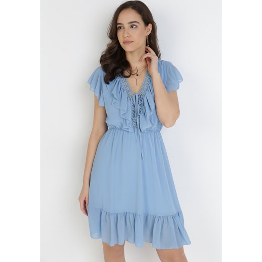 Niebieska Sukienka Ilaleora ze sklepu Born2be Odzież w kategorii Sukienki - zdjęcie 111503021
