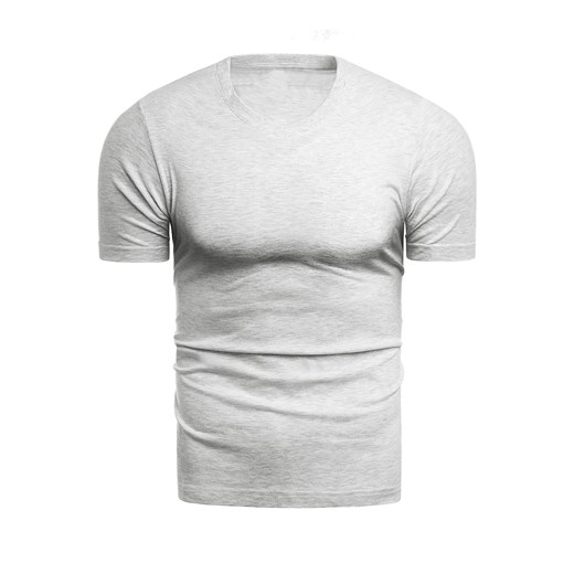 Męska koszulka t-shirt v-neck - szara ze sklepu Risardi w kategorii T-shirty męskie - zdjęcie 111503251