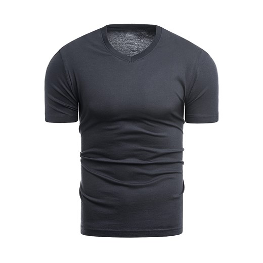 Męska koszulka t-shirt v-neck - granat ze sklepu Risardi w kategorii T-shirty męskie - zdjęcie 111503253