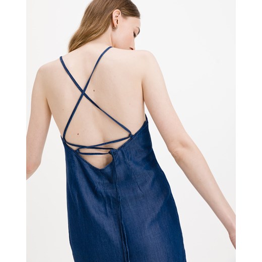 Sukienka Pepe Jeans dopasowana do pracy mini w serek