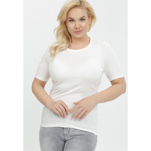 Biały T-shirt Akisistae ze sklepu Born2be Odzież w kategorii Bluzki damskie - zdjęcie 111600621