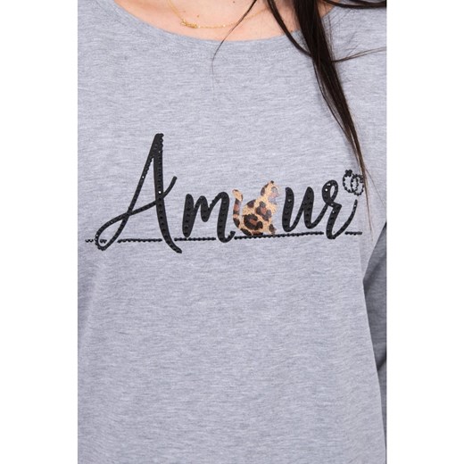 Blouse with the inscription Amour gray S/M - L/XL Kesi S Factcool