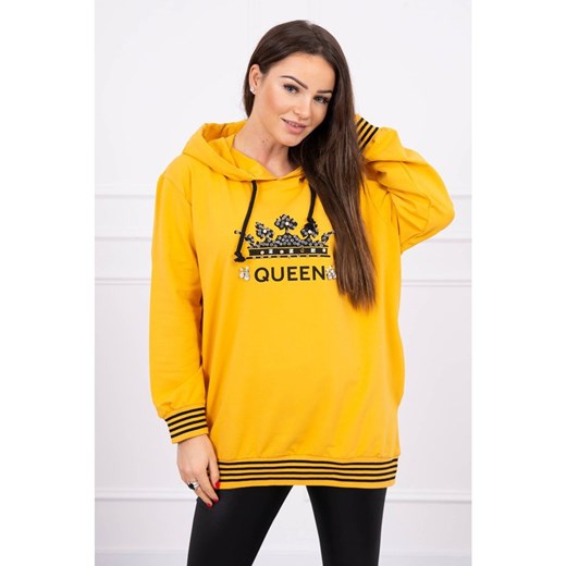 Sweatshirt with Queen inscription Plus Size mustard Kesi 3XL Factcool