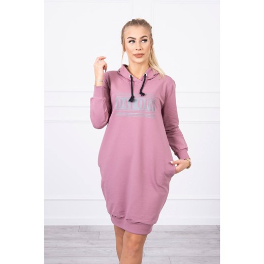 Dress with reflective print dark pink Kesi One size Factcool