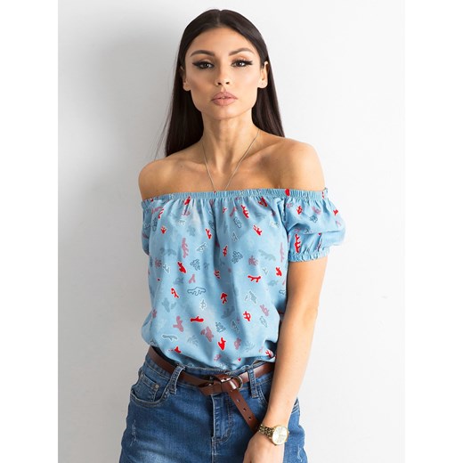 Spanish blue blouse with print Fashionhunters M Factcool