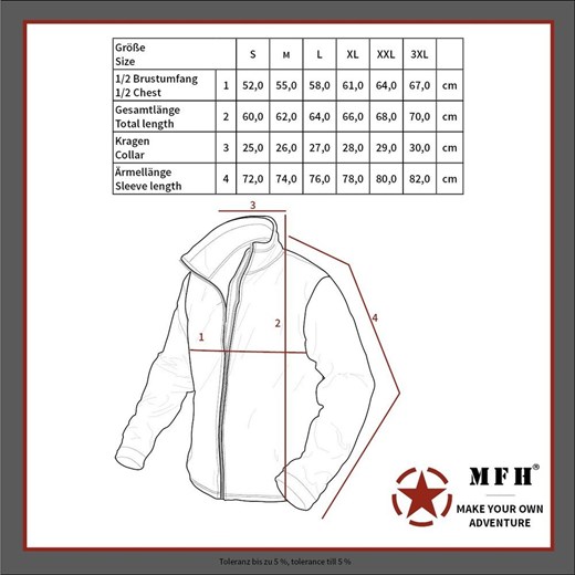 MFH - Bluza termoaktywna US Jacket Lining - Zielony OD - 03202B Mfh S SpecShop.pl