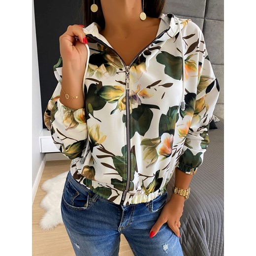 Bluza damska wielokolorowa Modnakiecka.pl casualowa w kwiaty 