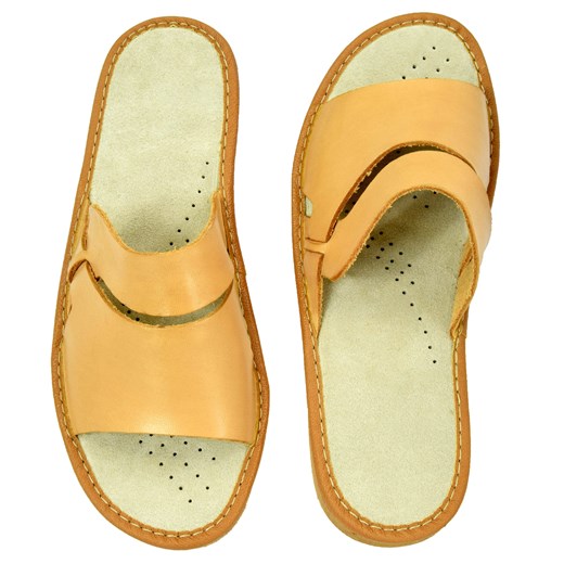 Skórzane pantofle damskie ze sklepu JK-Collection w kategorii Kapcie damskie - zdjęcie 111699714