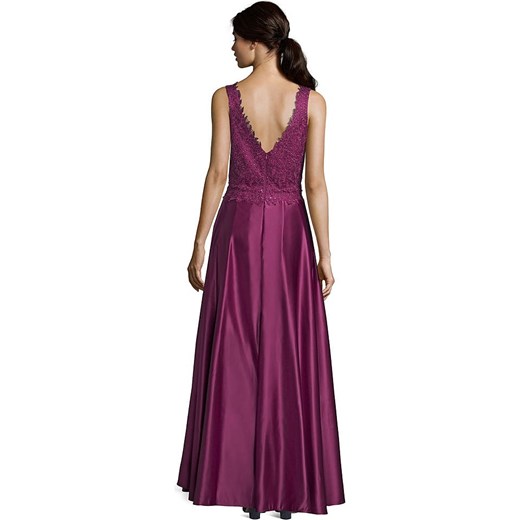 Vera Mont sukienka fioletowa maxi na karnawał rozkloszowana na ramiączkach 