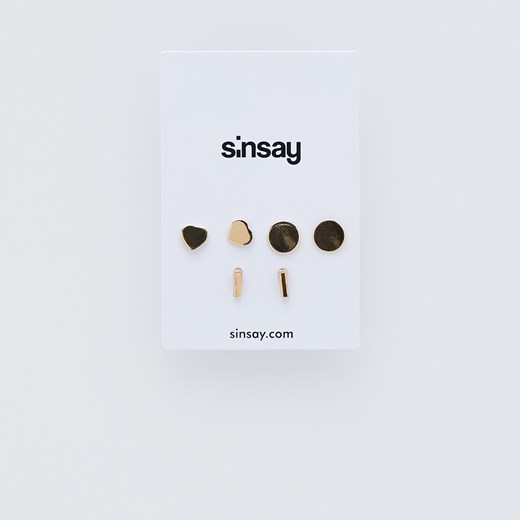 Sinsay - Zestaw kolczyków - Złoty Sinsay Jeden rozmiar Sinsay promocyjna cena