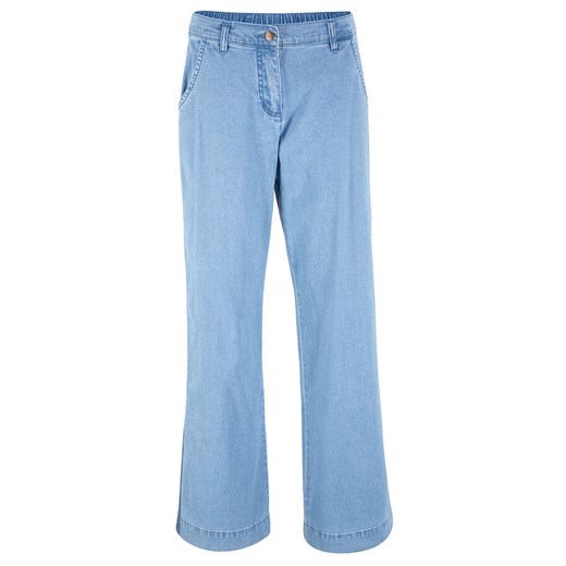 Szerokie spodnie bawełniane z materiału w optyce dżinsu Loose Fit | bonprix 40 bonprix