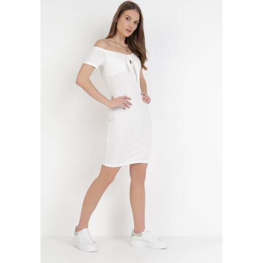 Biała Sukienka Bolimei L/XL Born2be Odzież