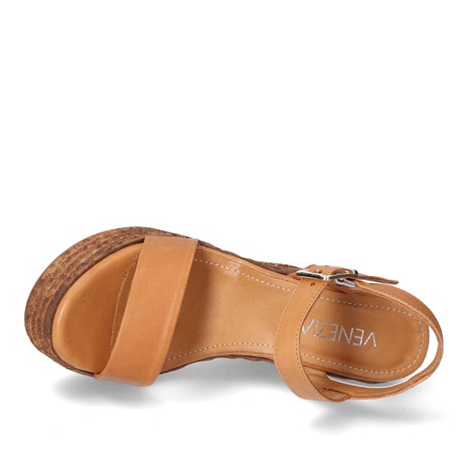 Espadryle damskie Venezia na koturnie z klamrą