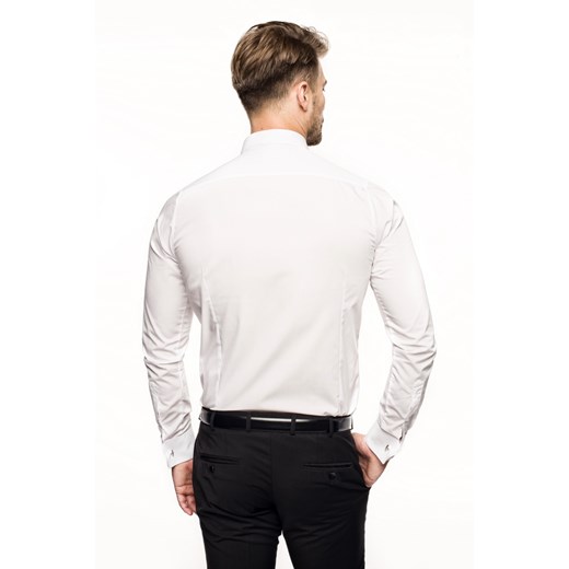 Biała koszula z mankietami na spinki Recman SAVERNE2 9001 SP slim fit Recman 176/182/37 Eye For Fashion