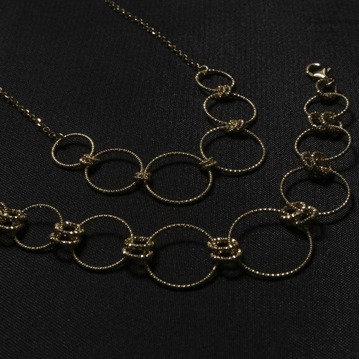 srebrny pozłacany komplet biżuterii - kolczyki, bransoletka i naszyjnik Irbis.style Uniwersalny irbis.style