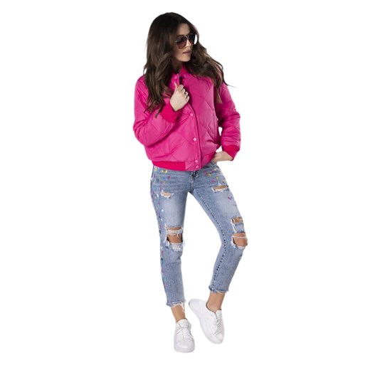 pikowana kurtka bomberka Moda Dla Ciebie Uniwersalny Moda Dla Ciebie