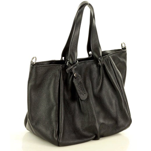 Marco Mazzini Torebka skórzana trapeze handbag classic czarna Genuine Leather uniwersalny promocja Verostilo