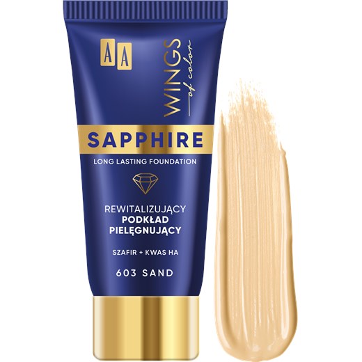 AA WINGS OF COLOR Sapphire Rewitalizujący Podkład Pielęgnujący Szafir i Kwas Ha 603 Sand 30 ml Aa Wings Of Color Oceanic_SA