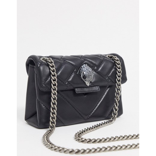 Kurt Geiger London Kensington – Czarna skórzana mini torebka crossbody na łańcuszku z ozdobną głową ptaka-Czarny Kurt Geiger London No Size Asos Poland