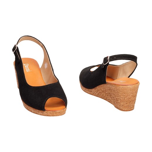 Espadryle damskie Suzana.pl skórzane na koturnie eleganckie