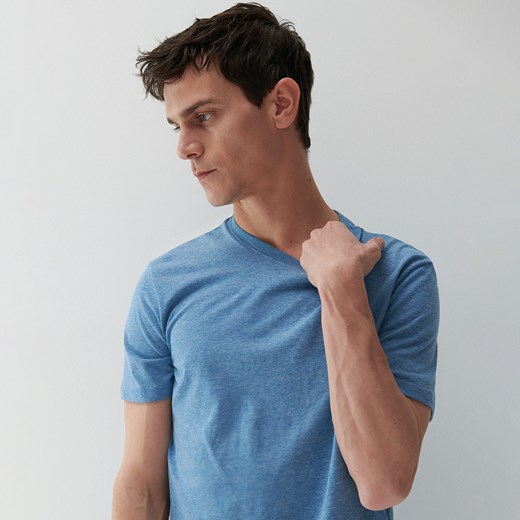 Reserved - T-shirt z bawełny organicznej - Niebieski Reserved XXL Reserved