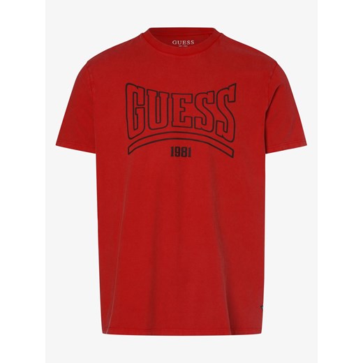 GUESS - T-shirt męski, czerwony Guess XL vangraaf