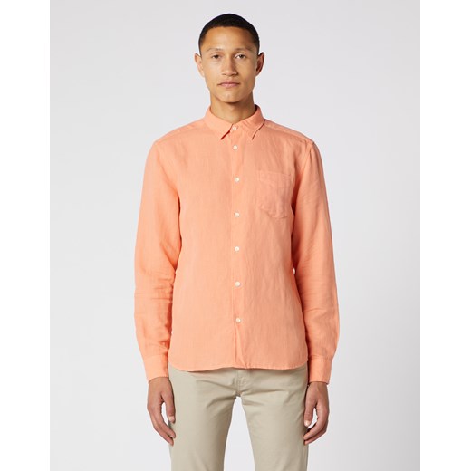 Koszula Męska Wrangler Ls 1 Pkt Shirt Melon Orange W5A9LOA04 Wrangler L okazyjna cena Elwix