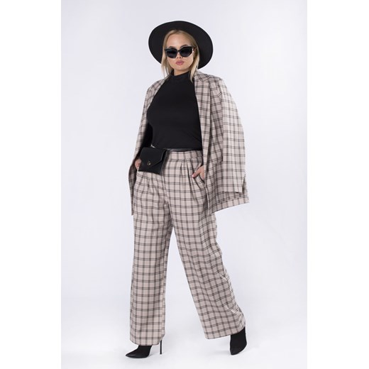 elegancki garnitur damski w kratę Ptak Moda 1 ajstyle.pl