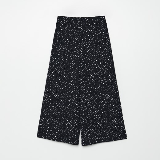 Cropp - Wzorzyste spodnie culotte - Czarny Cropp L Cropp