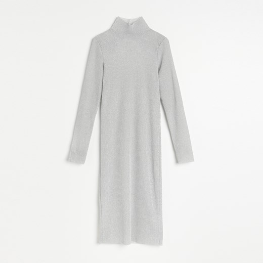 Reserved - Dzianinowa sukienka z błyszczącą nitką - Srebrny Reserved M wyprzedaż Reserved