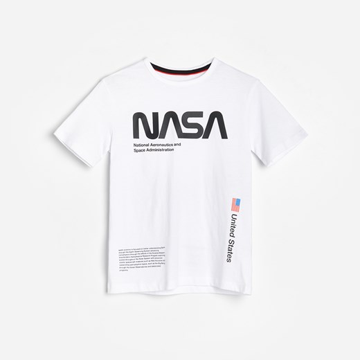 Reserved - Bawełniany t-shirt NASA - Biały Reserved 128 Reserved
