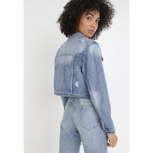 Niebieska Kurtka Jeansowa Theamohsa XL Born2be Odzież