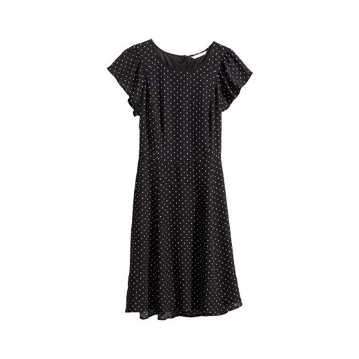  Sukienka z motylkowym rękawem  h-m czarny cienkie