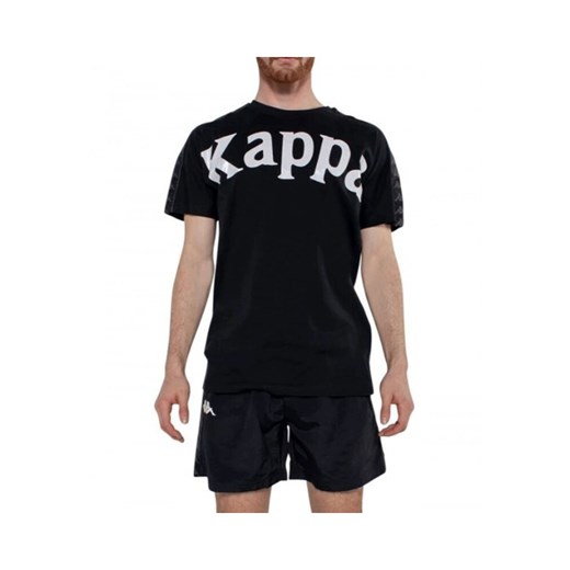 T-shirt męski Kappa czarny z krótkim rękawem 