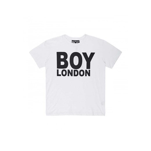 T-shirt męski BOY LONDON biały z napisami z krótkim rękawem 