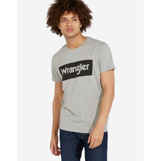 T-shirt Męski Wrangler SS Logo Tee Mid Grey MEL W742FKX37 Wrangler XS Elwix