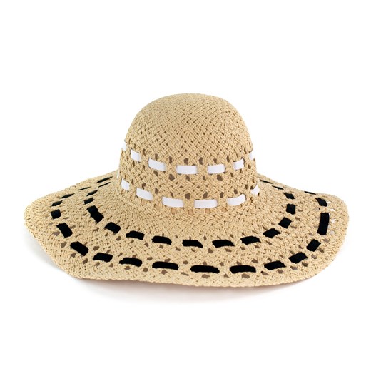 Naturalny, elegancki kapelusz na lato szaleo brazowy elegancki