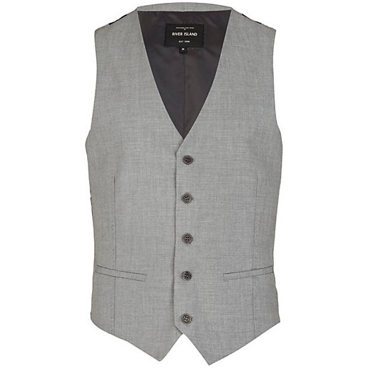 Grey classic smart waistcoat  river-island szary klasyczny
