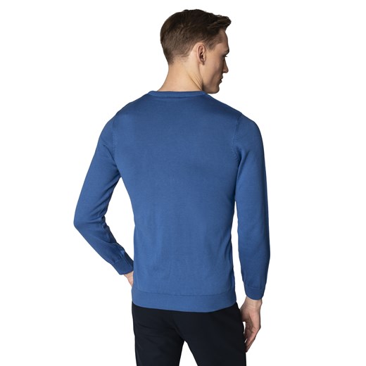 Niebieski sweter męski w serek Recman VITTEL Recman M Eye For Fashion