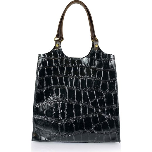 Skórzany shopper bag "Prince" w kolorze czarnym - 32 x 35 x 13 cm Ore10 onesize promocja Limango Polska