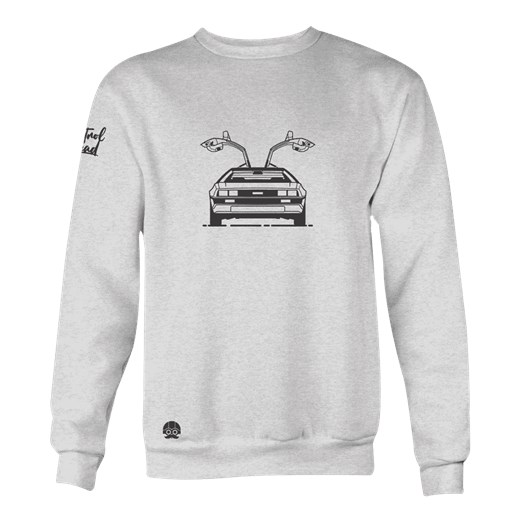 Bluza męska z napisami szara młodzieżowa