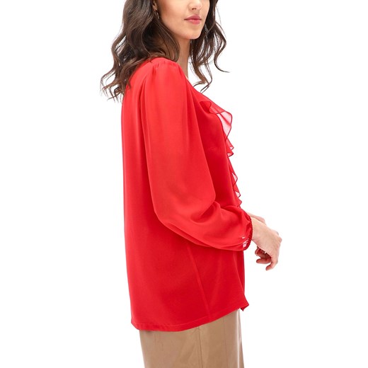 Bluzka damska czerwona Lavard z długim rękawem casualowa 